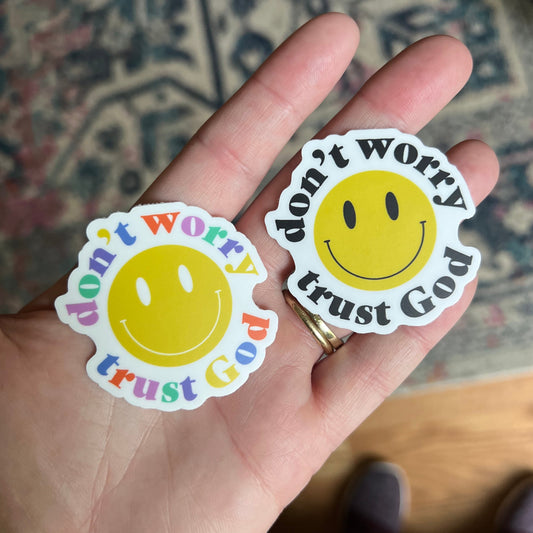 Don’t Worry, Trust God Smiley Stickers