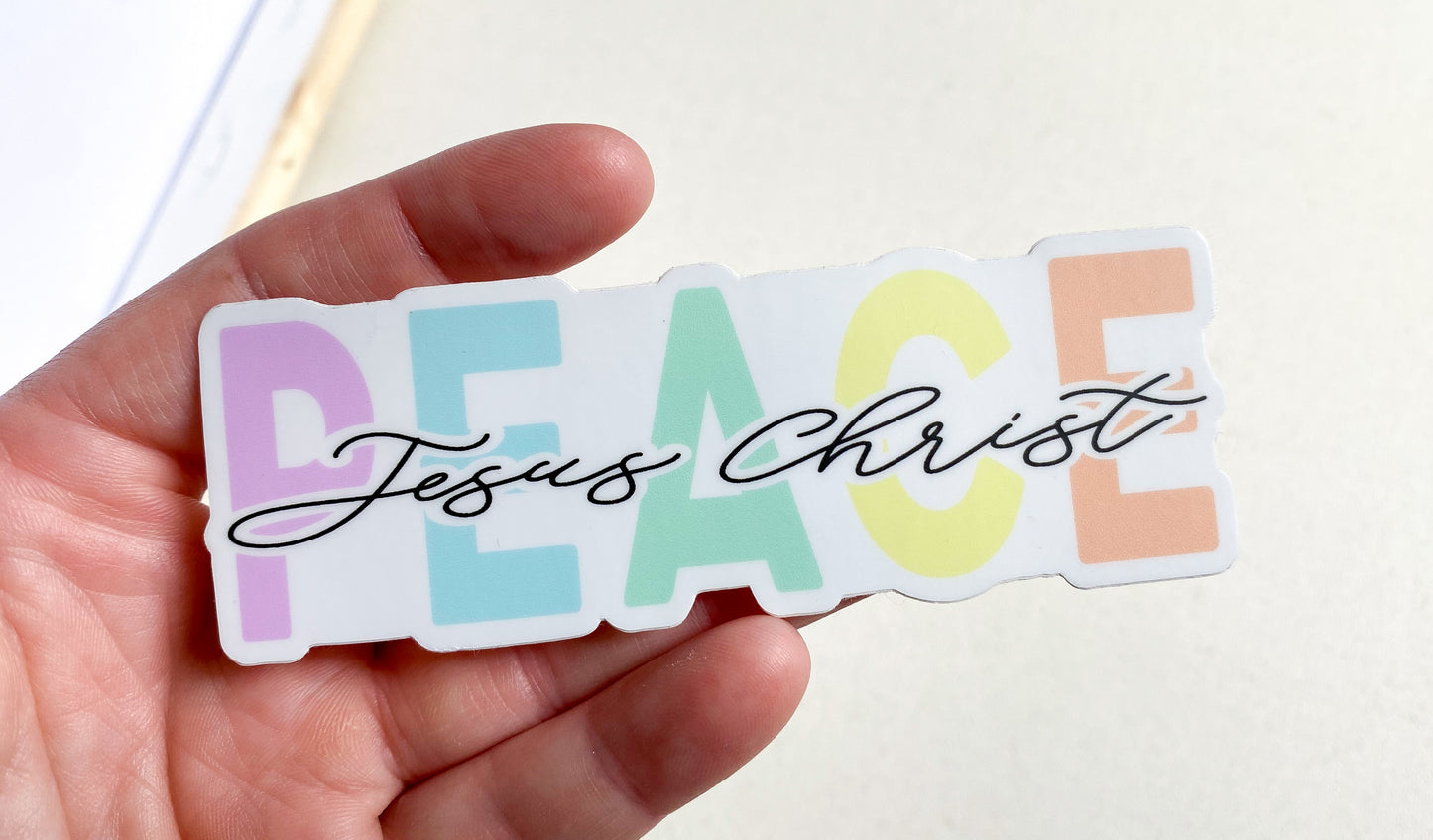 Jesus Christ (is) PEACE (clear) Sticker