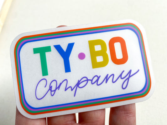 Ty Bo Company Logo (clear) Sticker